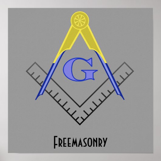Freemasonry Square en compass Print (Voorkant)
