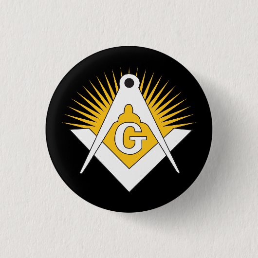 Freemasonry symbol ronde button 3,2 cm (Voorkant)