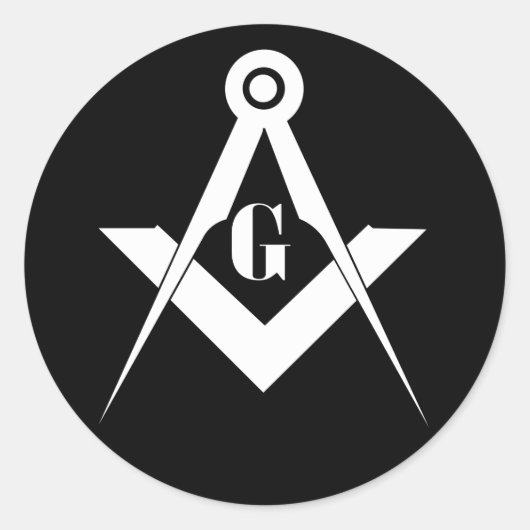 Freemasonry symbol ronde sticker (Voorkant)