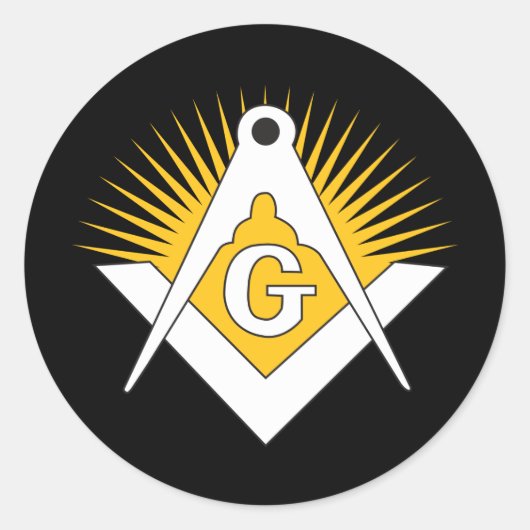 Freemasonry symbol ronde sticker (Voorkant)