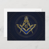 Freemasonry-symbool Square and Compass Briefkaart (Voorkant / Achterkant)