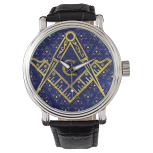 Freemasonry-symbool Square and Compass Horloge