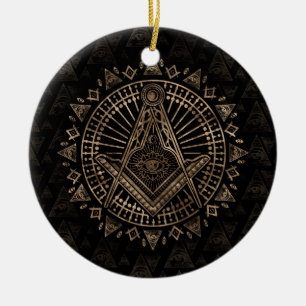 Freemasonry-symbool Square and Compass Keramisch Ornament