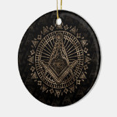 Freemasonry-symbool Square and Compass Keramisch Ornament (Links)