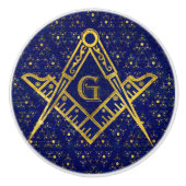 Freemasonry-symbool Square and Compass Keramische Knop (Voorkant)