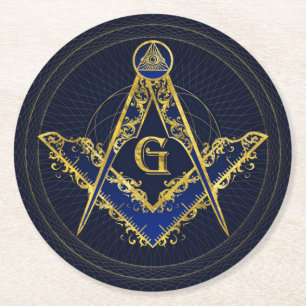 Freemasonry-symbool Square and Compass Ronde Kartonnen Onderzetter