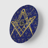 Freemasonry-symbool Square and Compass Ronde Klok (Hoek)