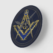 Freemasonry-symbool Square and Compass Ronde Klok (Hoek)