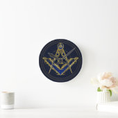 Freemasonry-symbool Square and Compass Ronde Klok (Huis)