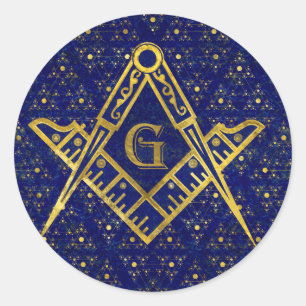Freemasonry-symbool Square and Compass Ronde Sticker