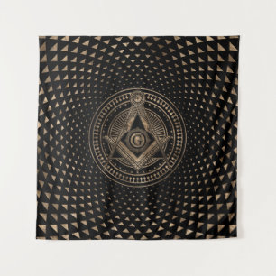 Freemasonry-symbool Square and Compass Wandkleed