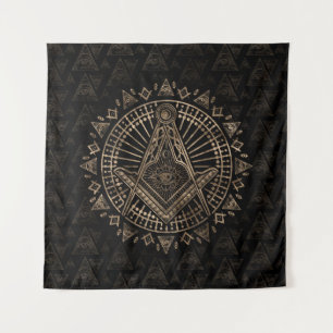 Freemasonry-symbool Square and Compass Wandkleed