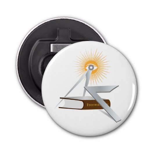 Freemasonsymbolen Button Flesopener (Voorkant)