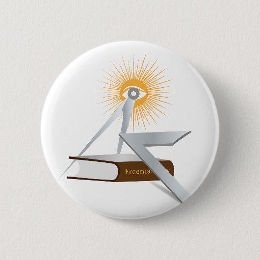 Freemasonsymbolen Ronde Button 5,7 Cm (Voorkant)