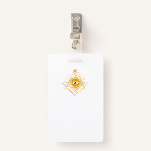 Freemasonsymbool Badge (Voorkant met clip)