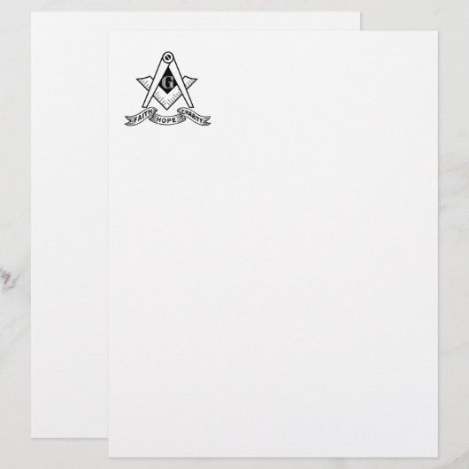 Freemasonsymbool Briefhoofd (Voorkant / Achterkant)