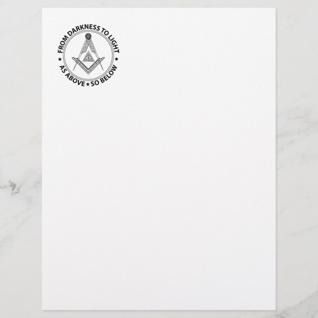 Freemasonsymbool Briefhoofd (Voorkant)