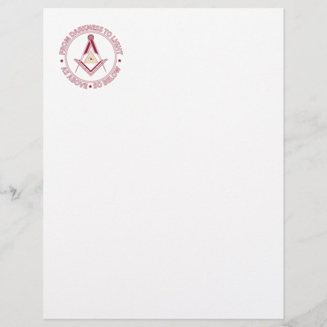 Freemasonsymbool Briefhoofd (Voorkant)