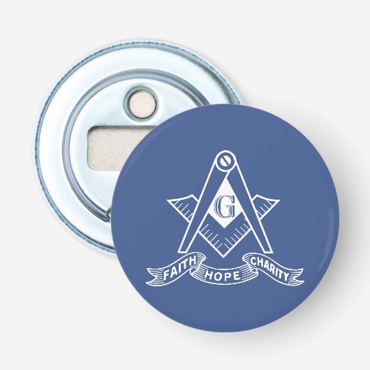 Freemasonsymbool Button Flesopener (Voorkant)
