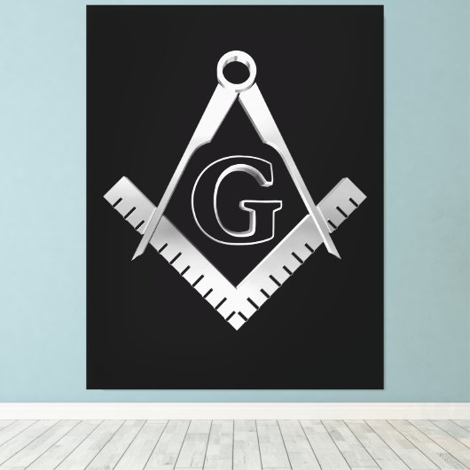 Freemasonsymbool Canvas Afdruk (Insitu (Houten vloer))