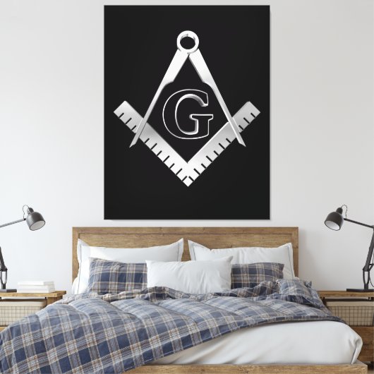 Freemasonsymbool Canvas Afdruk (Insitu (Slaapkamer))