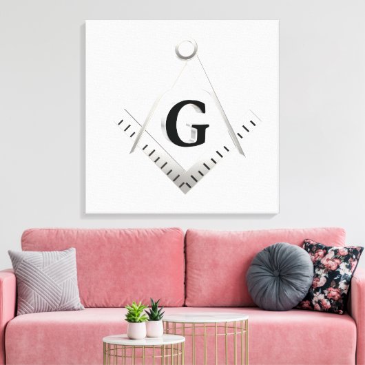 Freemasonsymbool Canvas Afdruk (Insitu (Woonkamer))