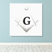 Freemasonsymbool Canvas Afdruk (Insitu (Houten vloer))