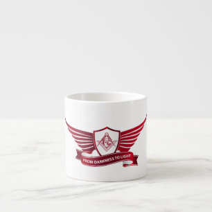 Freemasonsymbool en afscherming espresso kop