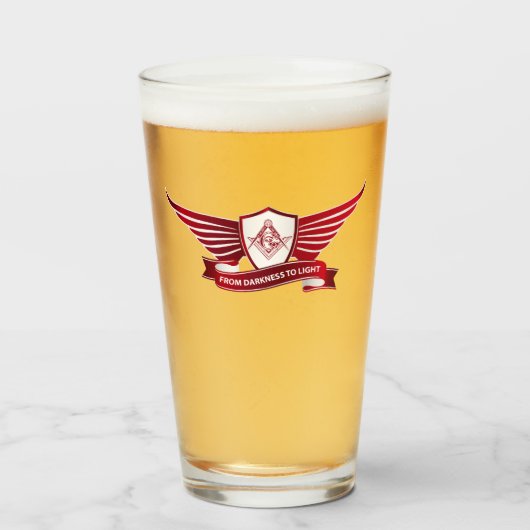 Freemasonsymbool en afscherming glas (Voorkant gevuld)