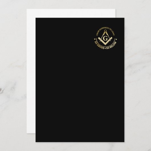 Freemasonsymbool Kaart (Voorkant / Achterkant)