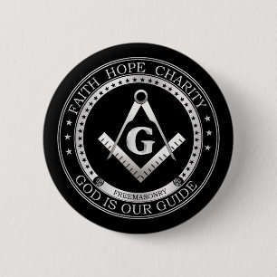 Freemasonsymbool Ronde Button 5,7 Cm