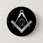 Freemasonsymbool Ronde Button 5,7 Cm (Voorkant)