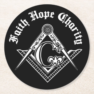 Freemasonsymbool Ronde Kartonnen Onderzetter