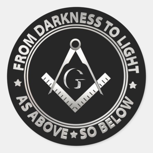 Freemasonsymbool Ronde Sticker (Voorkant)