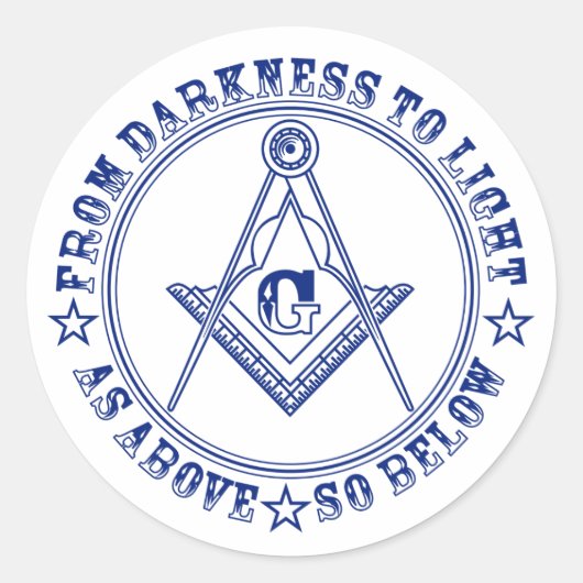 Freemasonsymbool Ronde Sticker (Voorkant)