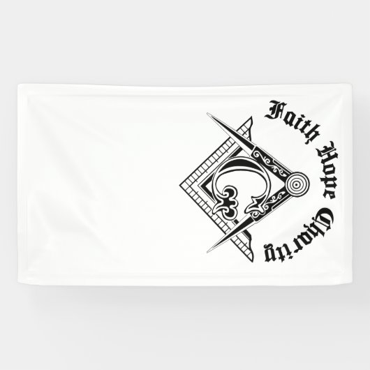 Freemasonsymbool Spandoek (Horizontaal)
