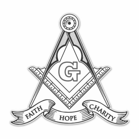 Freemasonsymbool Sticker (Voorkant)