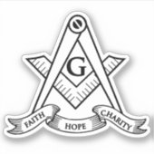 Freemasonsymbool Sticker (Voorkant)