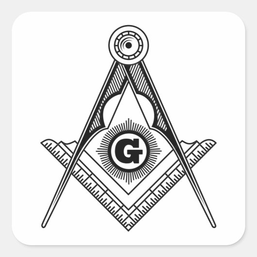 Freemasonsymbool Vierkante Sticker (Voorkant)