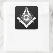 Freemasonsymbool Vierkante Sticker (Tas)