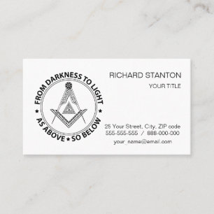 Freemasonsymbool Visitekaartje