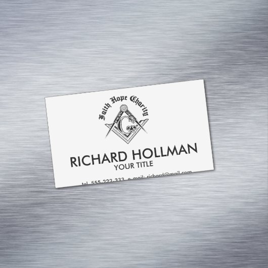 Freemasonsymbool Visitekaartje Magneet (Voorbeeld)