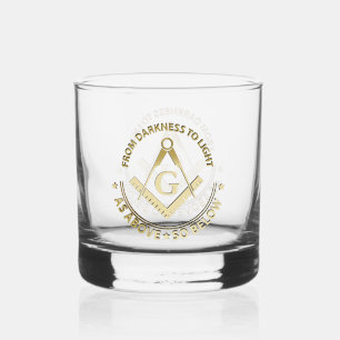 Freemasonsymbool Whisky Glas