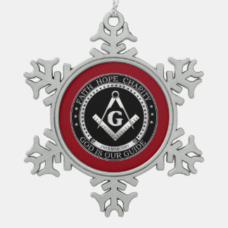 Freemasonzegel Tin Sneeuwvlok Ornament