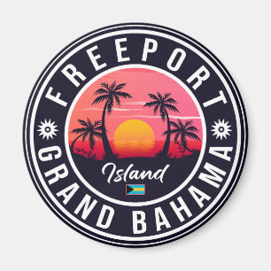Freeport Bahamas Retro Sunset Souvenirs 60s Magneet