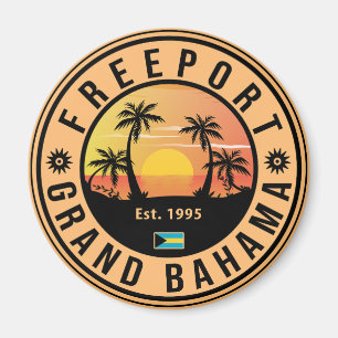 Freeport Bahamas Retro Sunset Souvenirs 60s Magneet