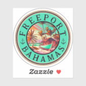 Freeport Bahamas Retro Sunset Travel Souvenir 1950 Sticker (Vel)