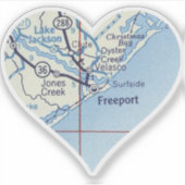 Freeport Texas  kaart Sticker (Voorkant)