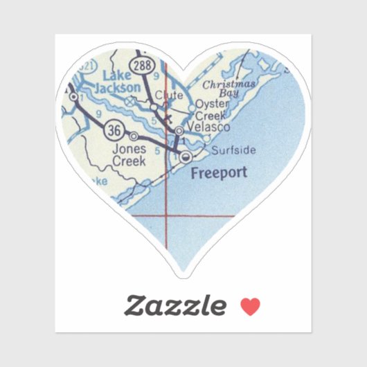 Freeport Texas  kaart Sticker (Vel)