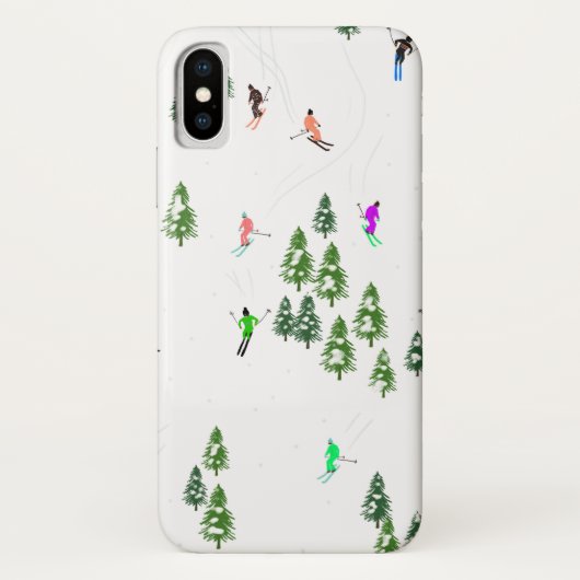Freeride Alpiene Skiers Illustratie Partij Case-Mate iPhone Case (Achterkant)